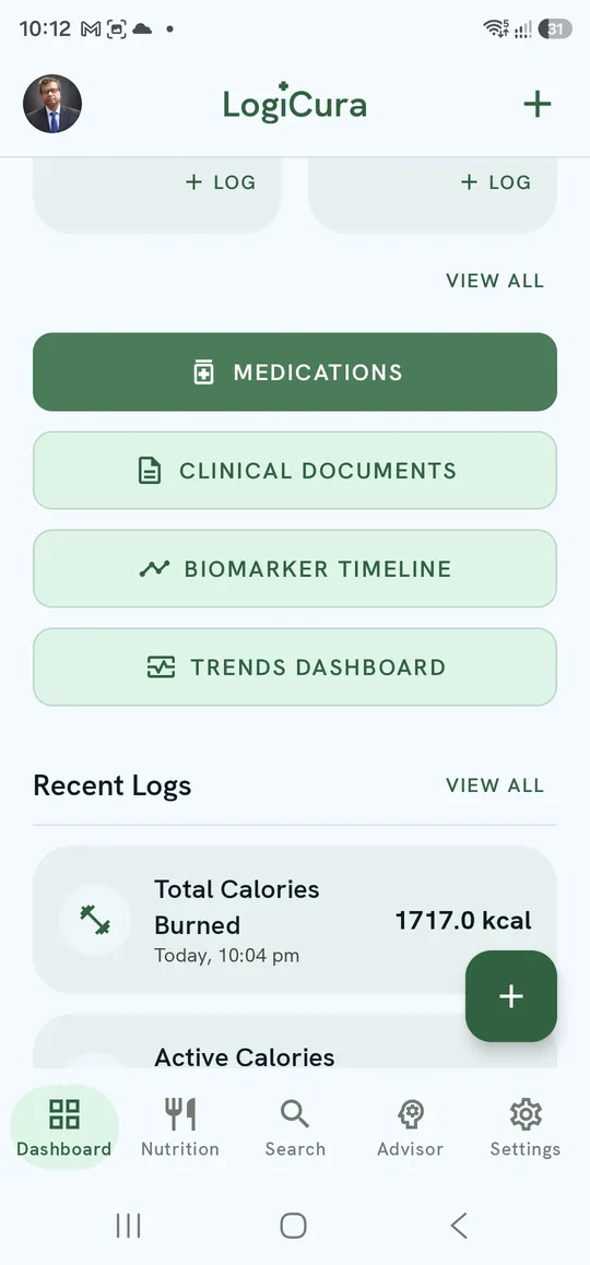 Home — VIEW ALL and the action buttons
